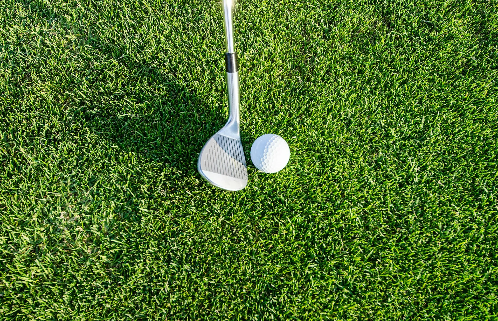 Golf club on a green grass field